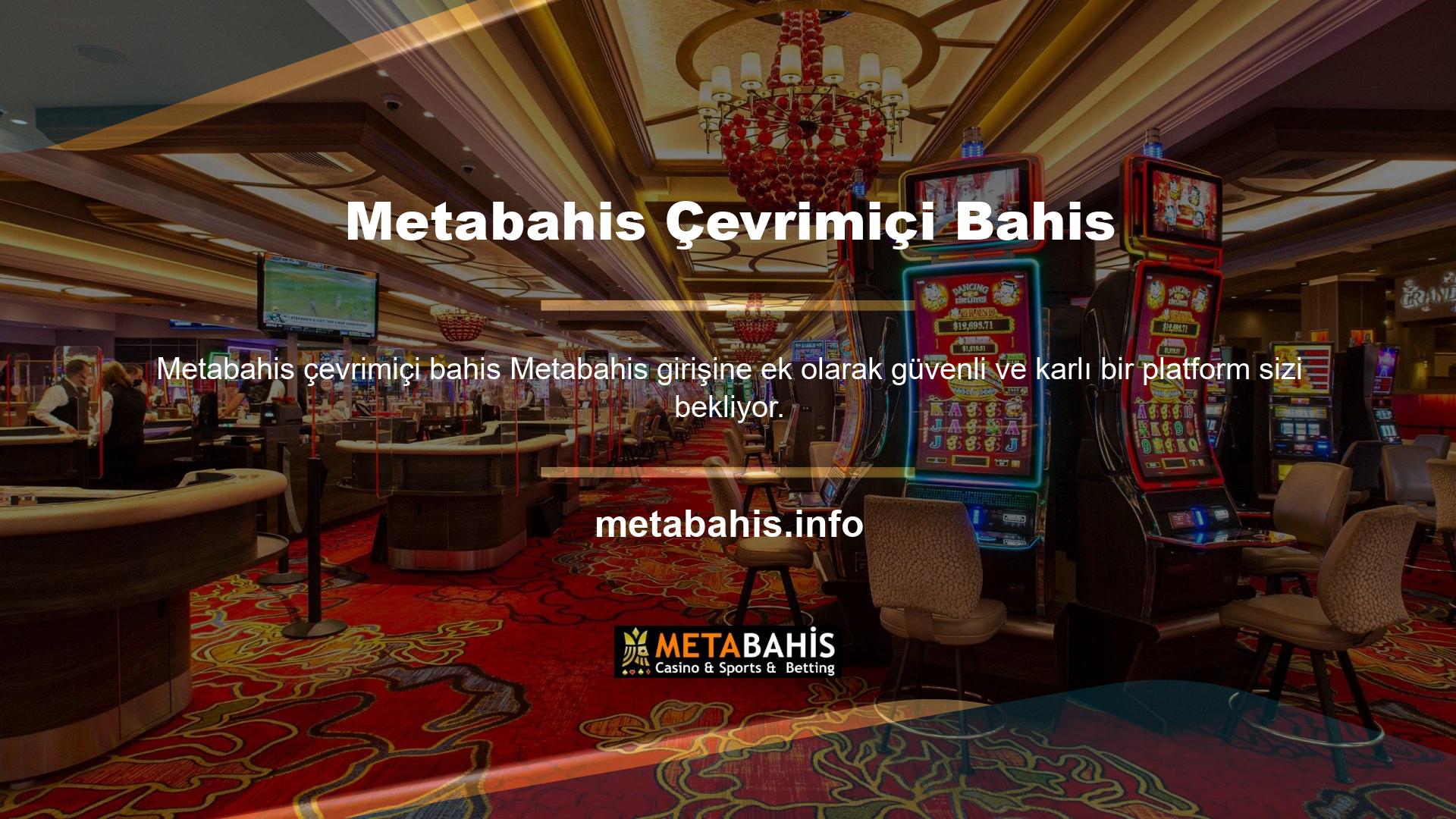 Metabahis web sitesinde canlı bahis, canlı casino, piyango, sanal spor, slot oyunları ve birçok alternatif içerikten para kazanabilirsiniz